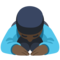 Person Bowing - Black emoji on Facebook